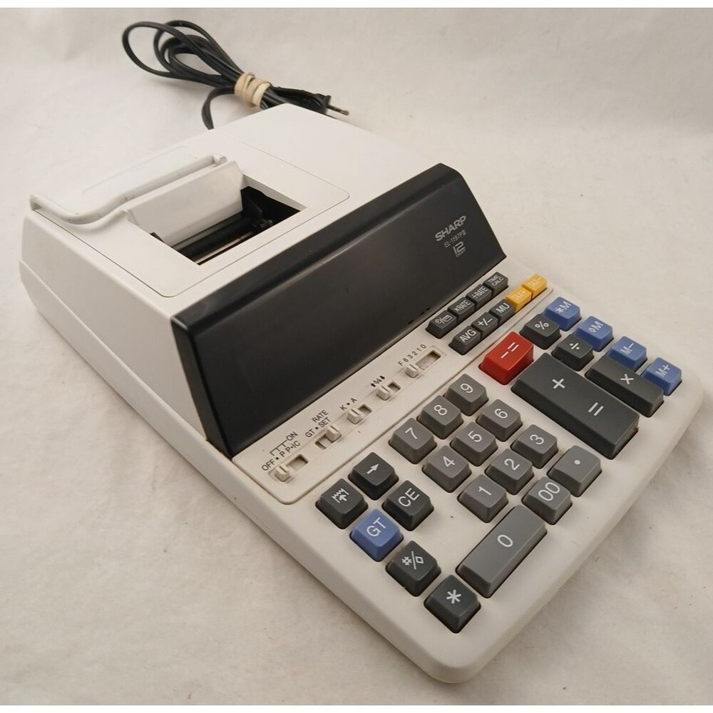 Sharp EL-1197PIII Heavy Duty Electronic Printing Calculator 12 Digit TESTED